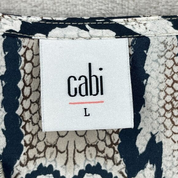 CAbi Serpentine Snake Print V-Neck Long Sleeve Blouse Top Style 3759 - Picture 6 of 9